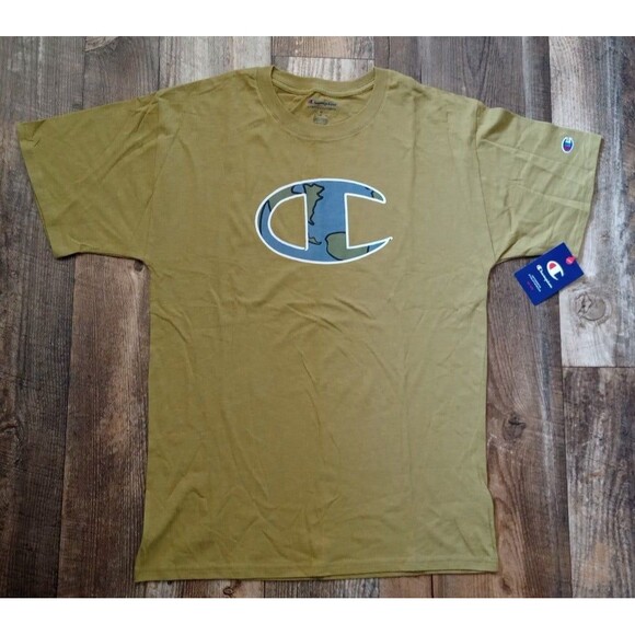 NWT Men's Champion Classic T-Shirt Westwood Olive Earth C Logo, Medium - Picture 3 of 8